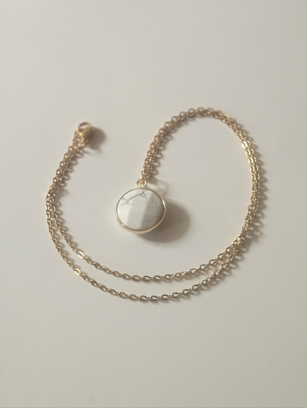 Gold & Howlite Fauceted Pendant